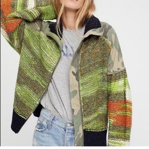 Camo and knit jacket